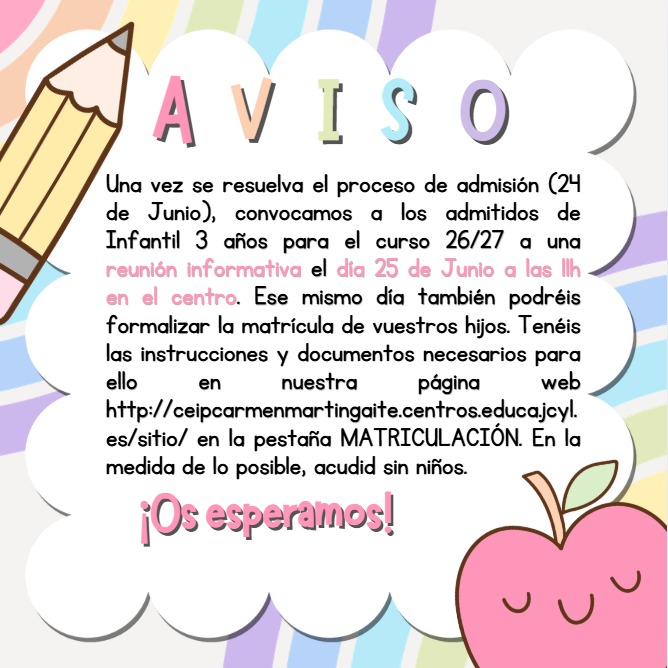Convocatoria Reunión INF3 26-27
