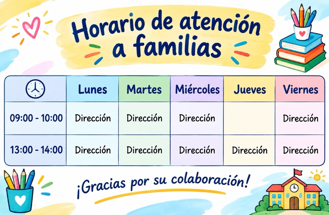 Horario de atención a familias